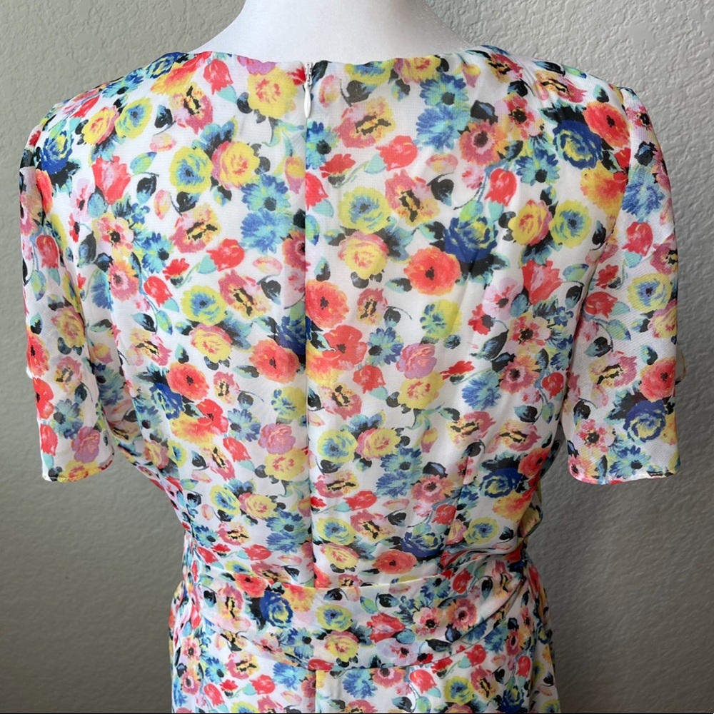 🆕 Tahari by Arthur S. Levine Women's Floral Chiffon Dress - Picture 9 of 12